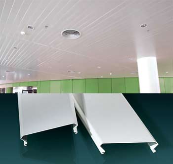 S-образный реечный потолок с закрытым стыком