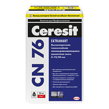 Ровнитель для пола высокопрочный (от 4 до 15 / 50 мм) Церезит (Ceresit) CN 76