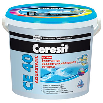Затирка для плитки эластичная водоотталкивающая до 10 мм Церезит (Ceresit) CE 40