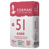 Клей цементный для керамической плитки и пенобетонных блоков FORMAN 51